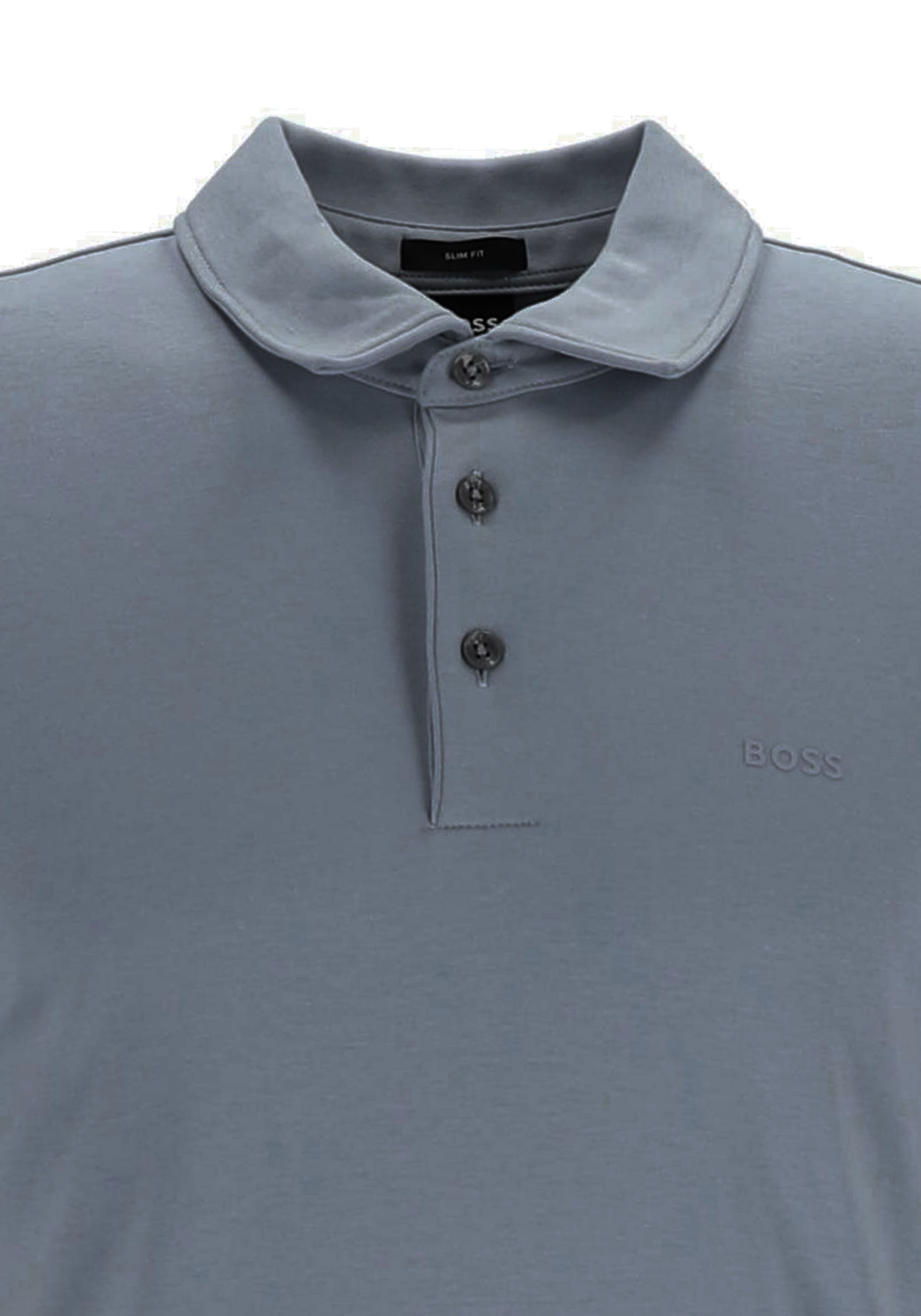 BOSS Palosh slim fit heren polo, pique, blauw